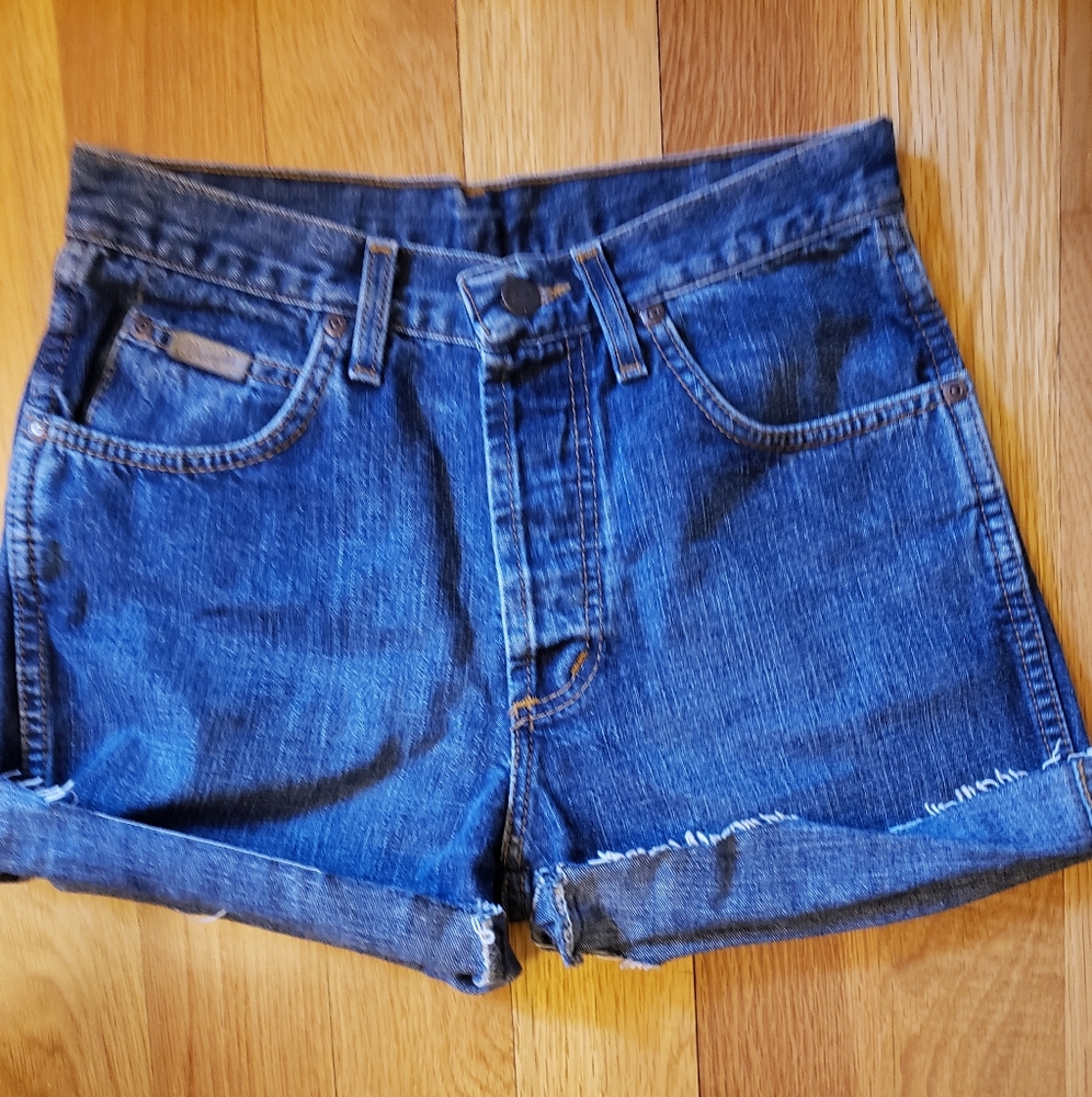 Vintage Wrangler denim 70s style jean cut off shorts